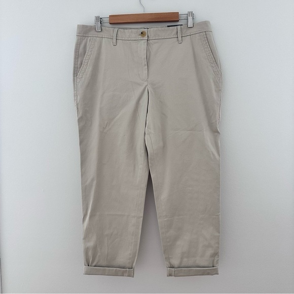 Talbots Pants Womens 12P Beige Relaxed Chino Supersoft Mid Rise Stretchy NWT - Picture 1 of 11